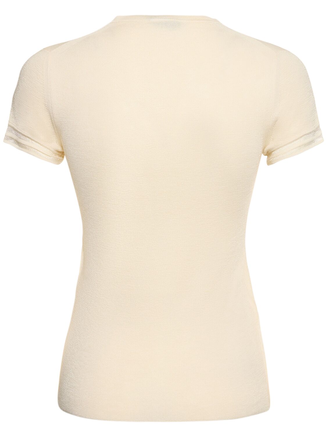 Shop Tom Ford Cashmere & Silk Knit Short Sleeve Top In Elfenbein