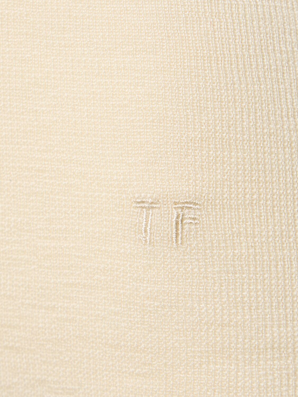 Shop Tom Ford Cashmere & Silk Knit Short Sleeve Top In Elfenbein