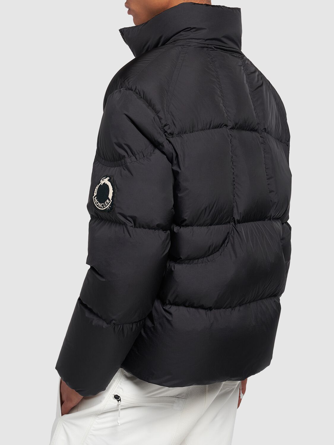 Shop Moncler Cny Chaofeng Nylon Down Jacket In Black