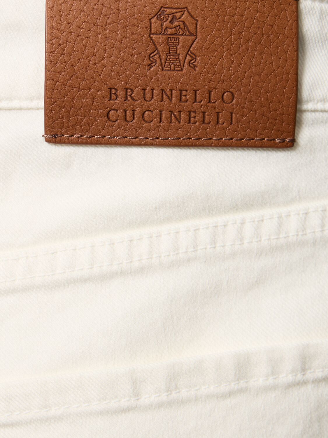 Shop Brunello Cucinelli Denim Bull Pants In Neve