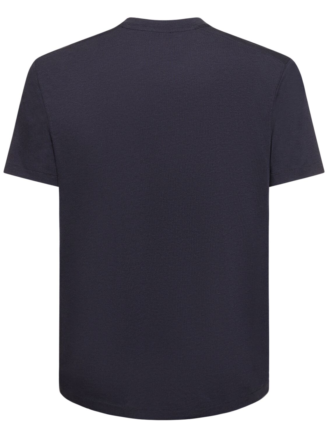 Shop Tom Ford Lyocell & Cotton S/s Crewneck T-shirt In 다크 블루