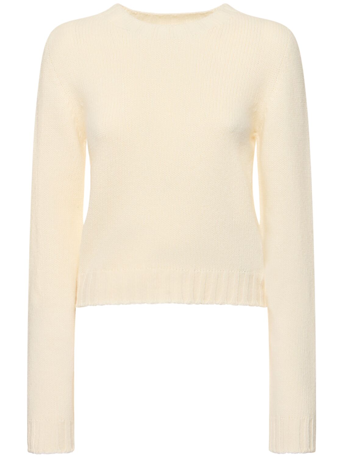 Image of Curved Logo Wool Blend Sweater