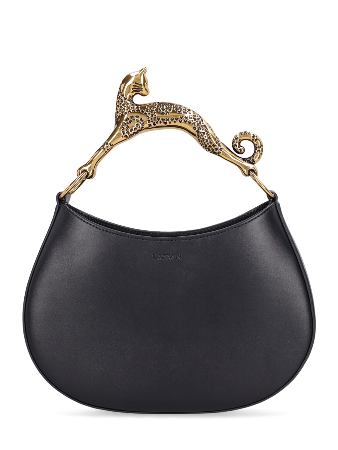 Lanvin Cat Leather Hobo Bag In Black