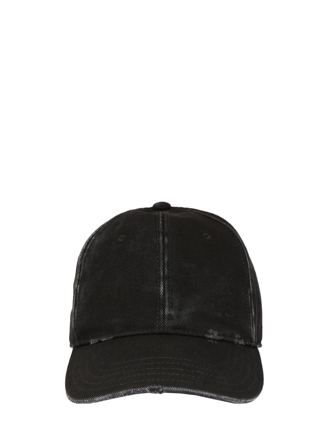 Saint Laurent Washed Denim Hat In Black