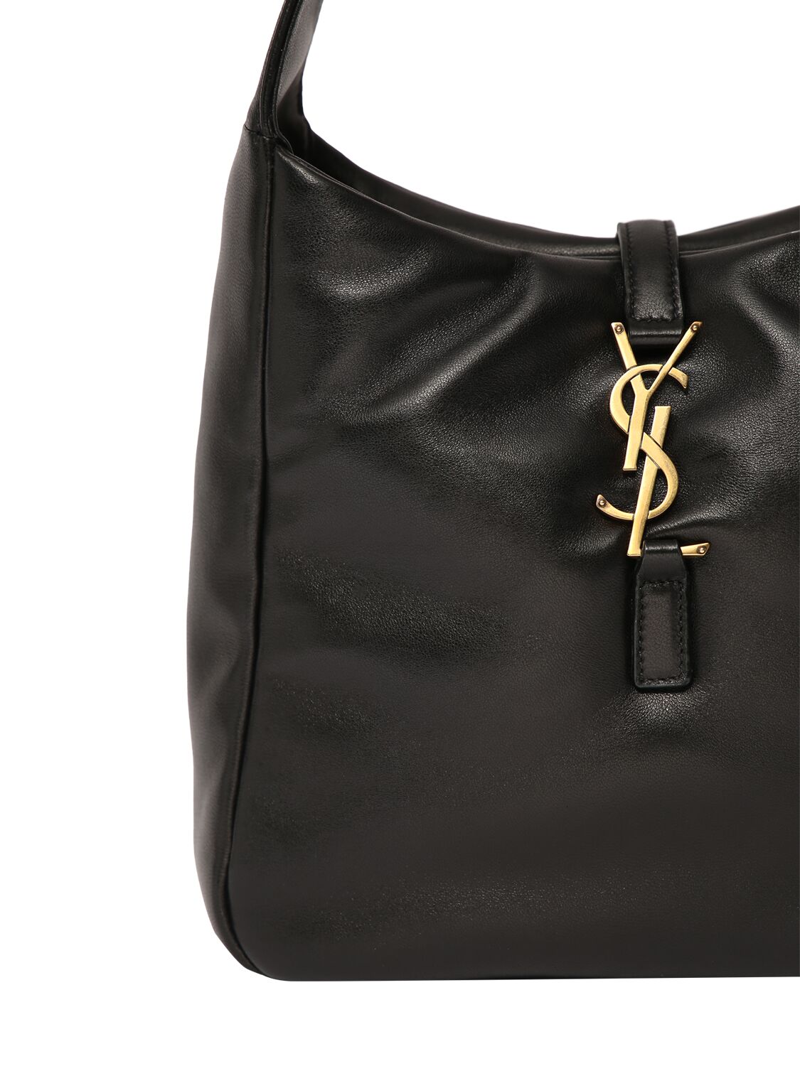 Shop Saint Laurent Small Le 5 À 7 Leather Shoulder Bag In Black