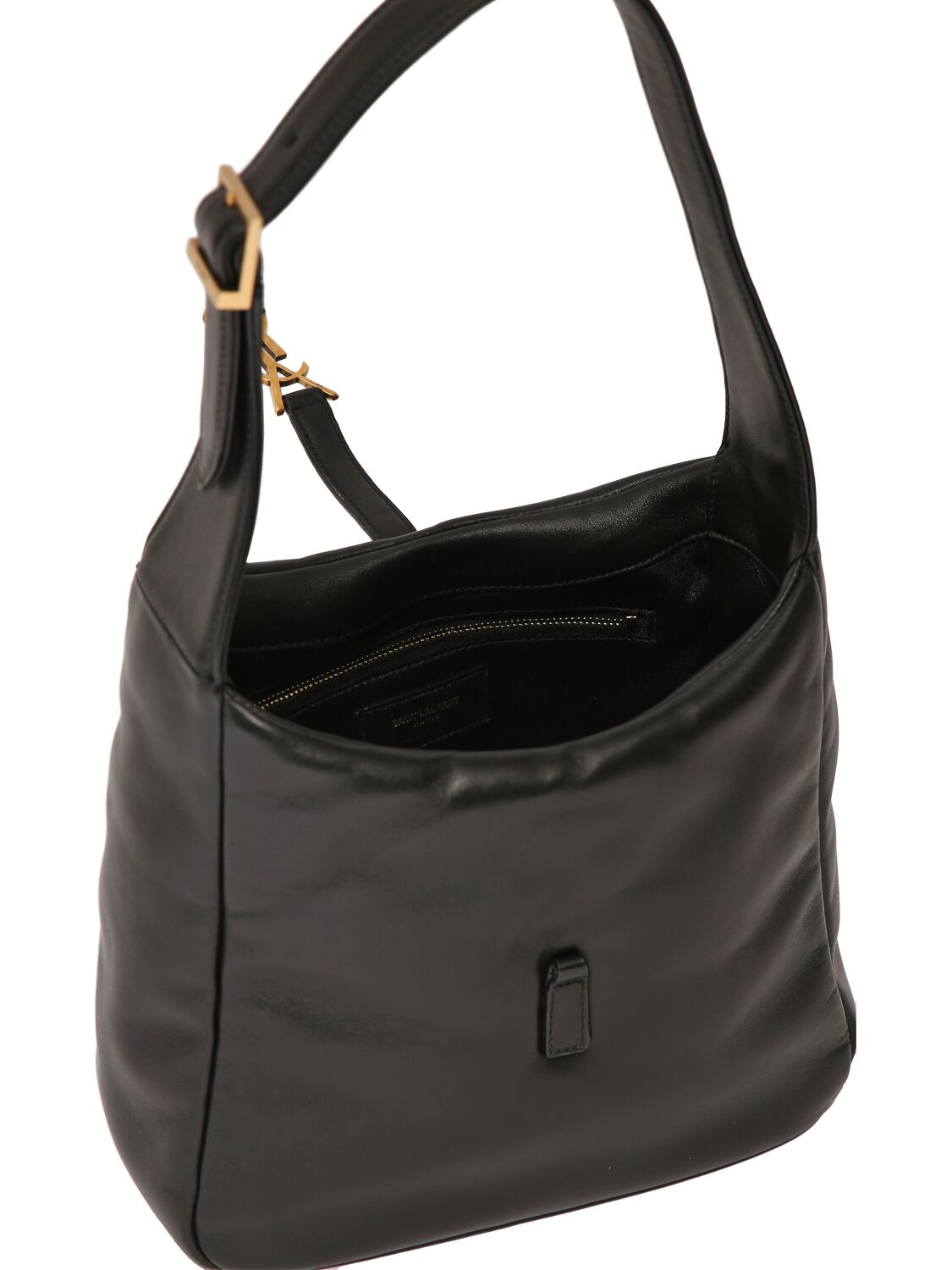 Shop Saint Laurent Small Le 5 À 7 Leather Shoulder Bag In Black