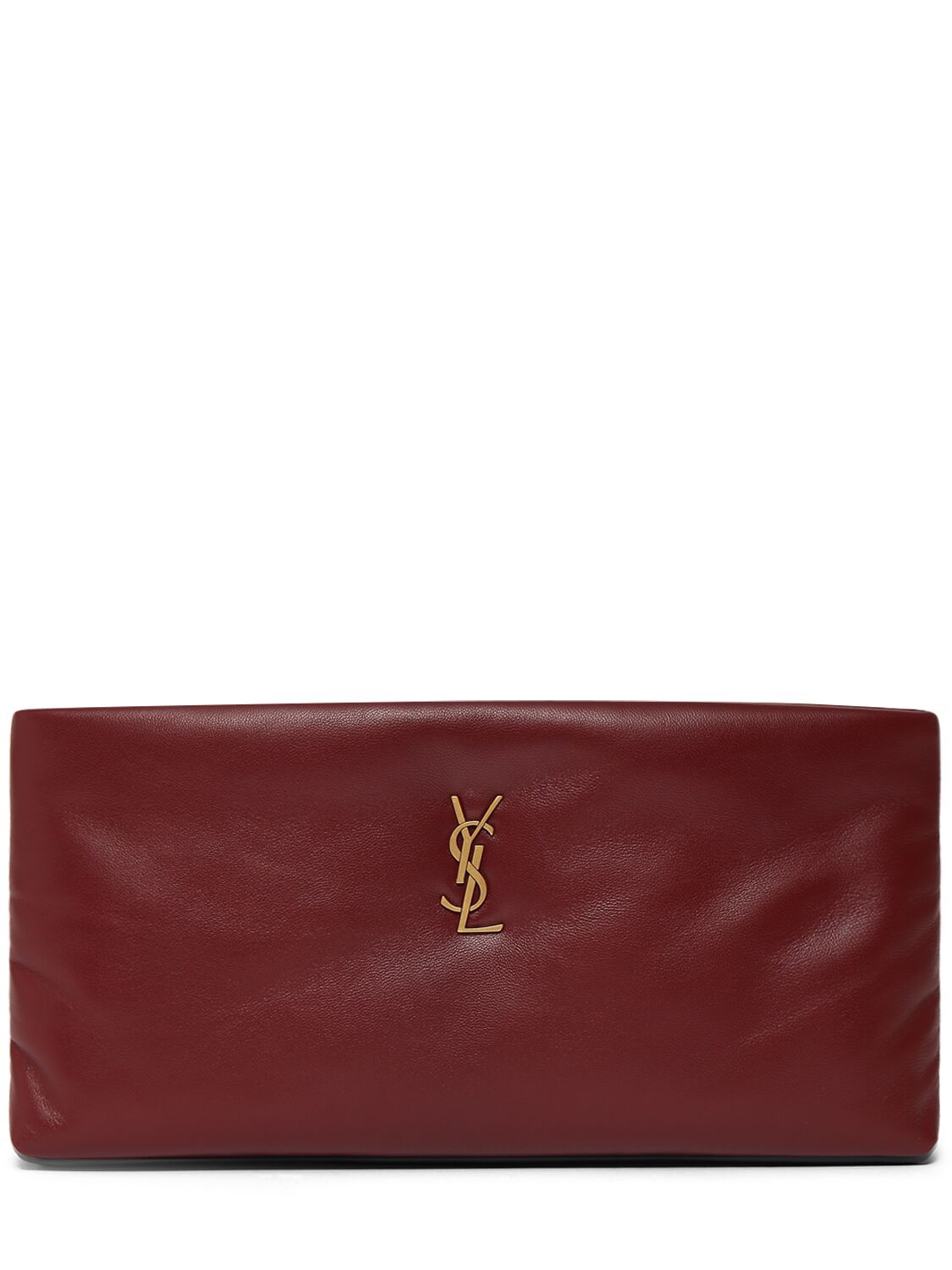 Saint Laurent Calypso Leather Long Zipped Pouch In Red