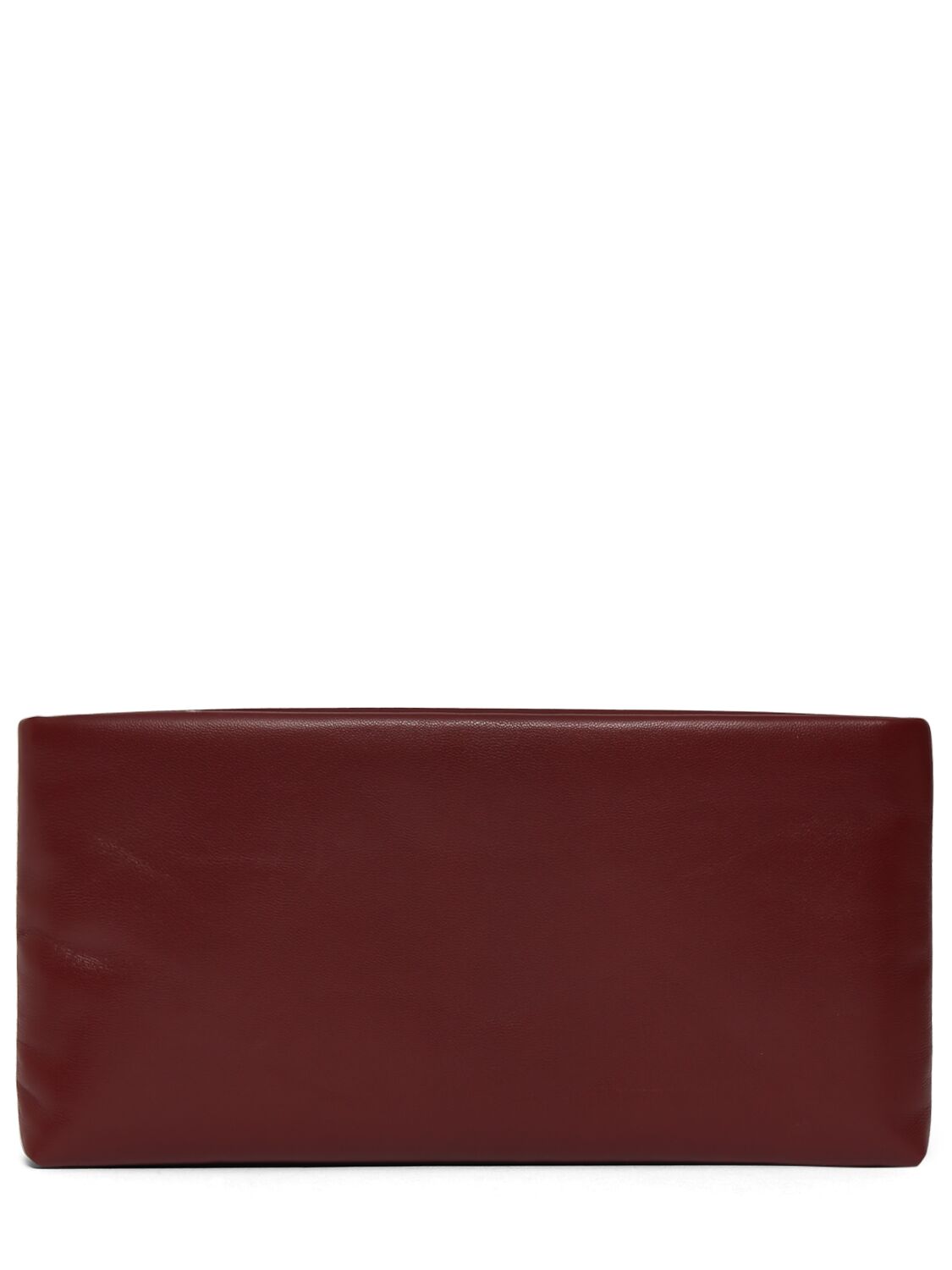 Shop Saint Laurent Calypso Leather Long Zipped Pouch In Rouge Merlot