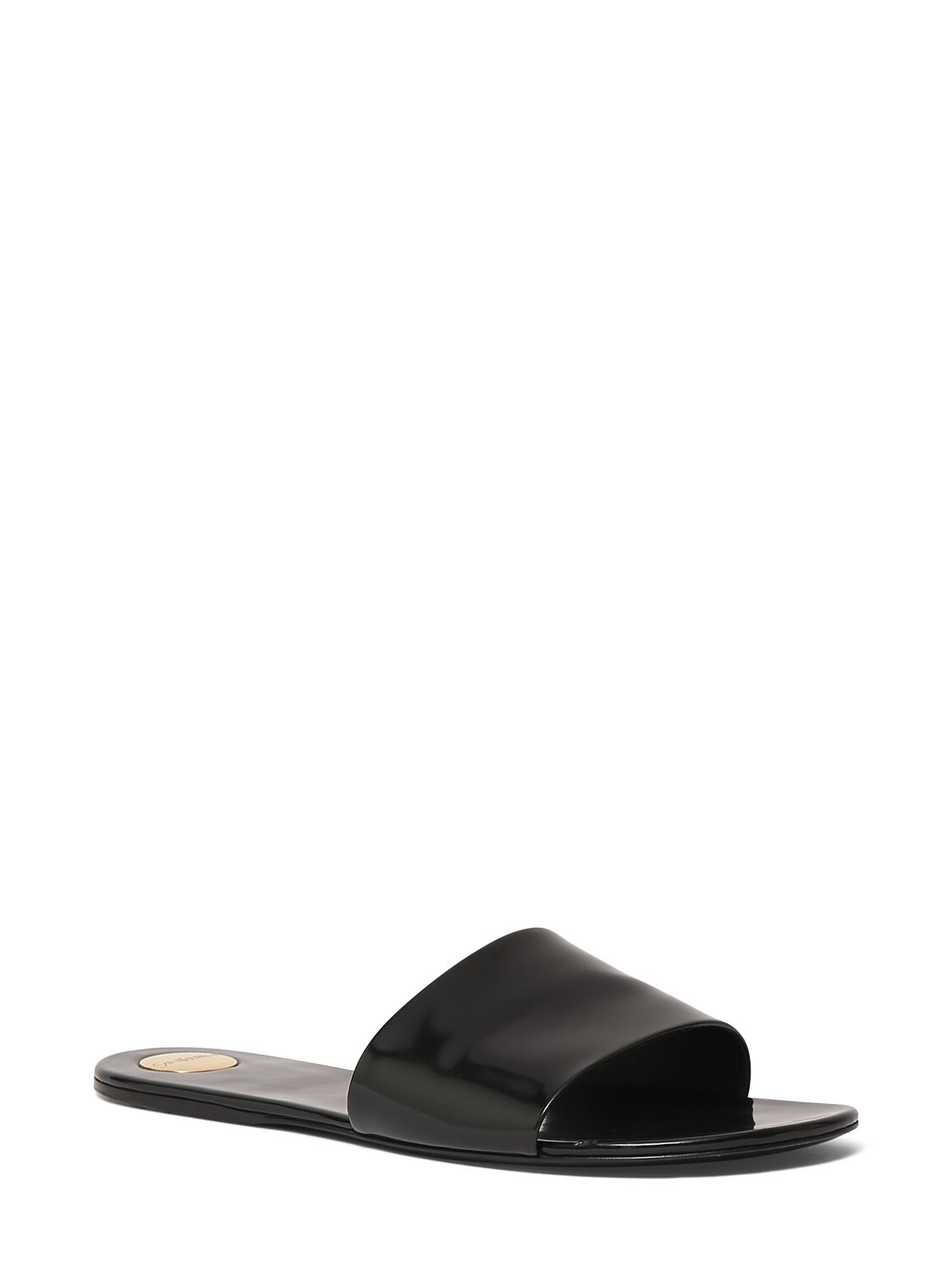 Shop Saint Laurent 5mm Carlyle Leather Flat Mule Sandals In Black