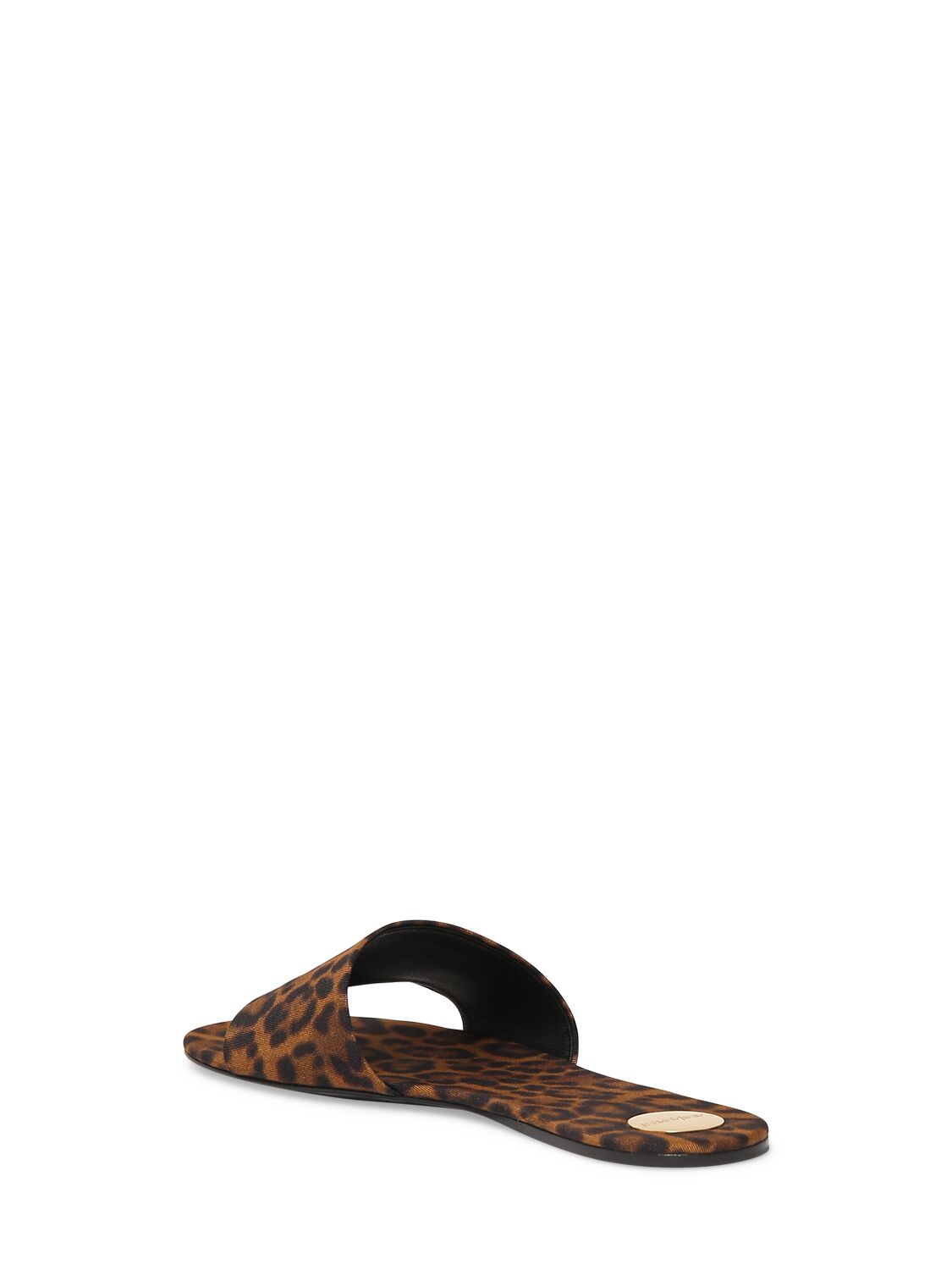 Shop Saint Laurent 5mm Carlyle Rayon Flat Mule Sandals In Brown,black