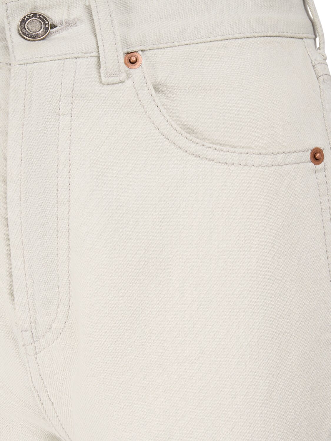 Shop Saint Laurent Denim Slim Fit Jeans In Chalk White