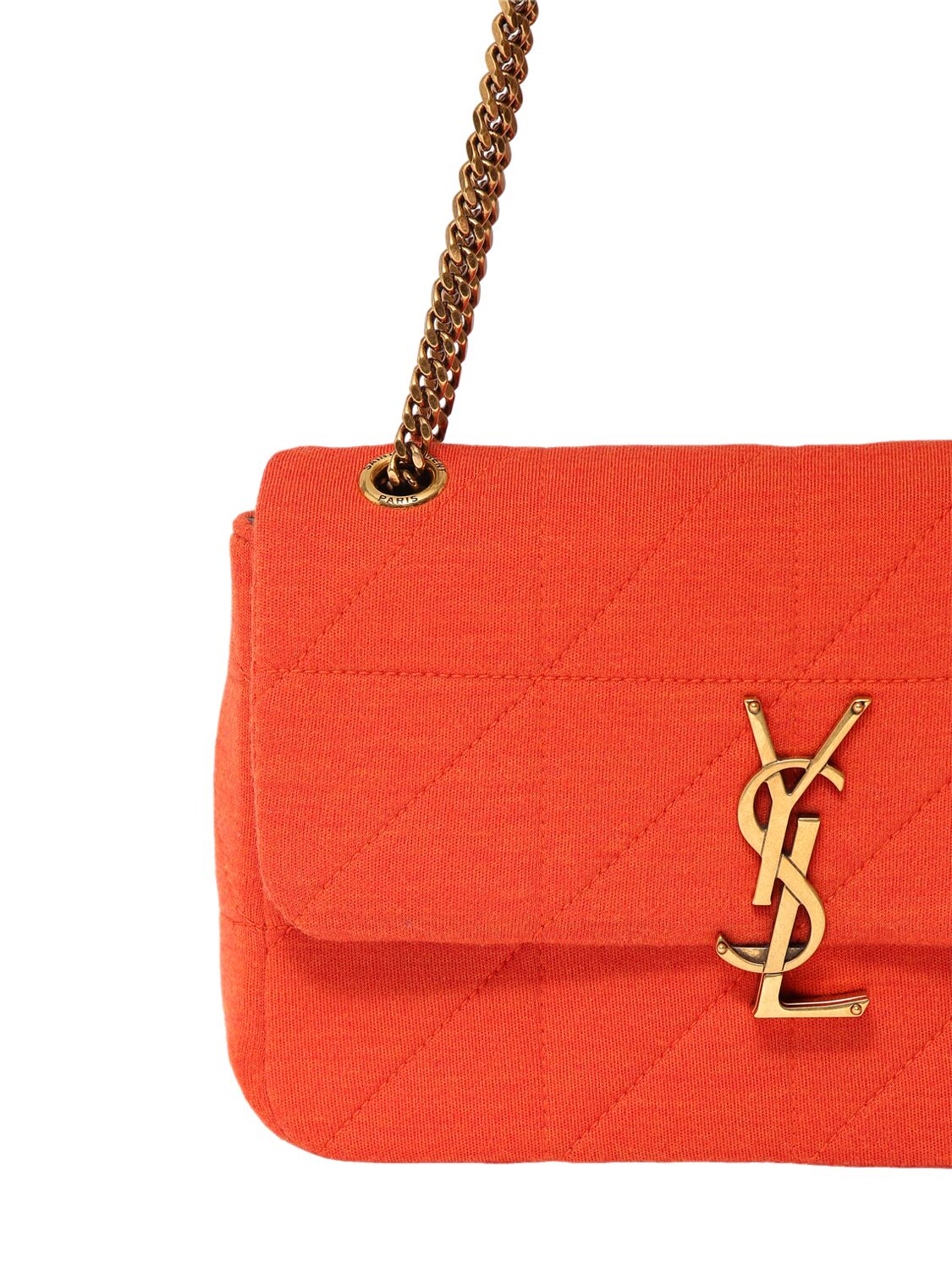 Shop Saint Laurent Medium Jamie Wool Shoulder Bag In Bright Marigold