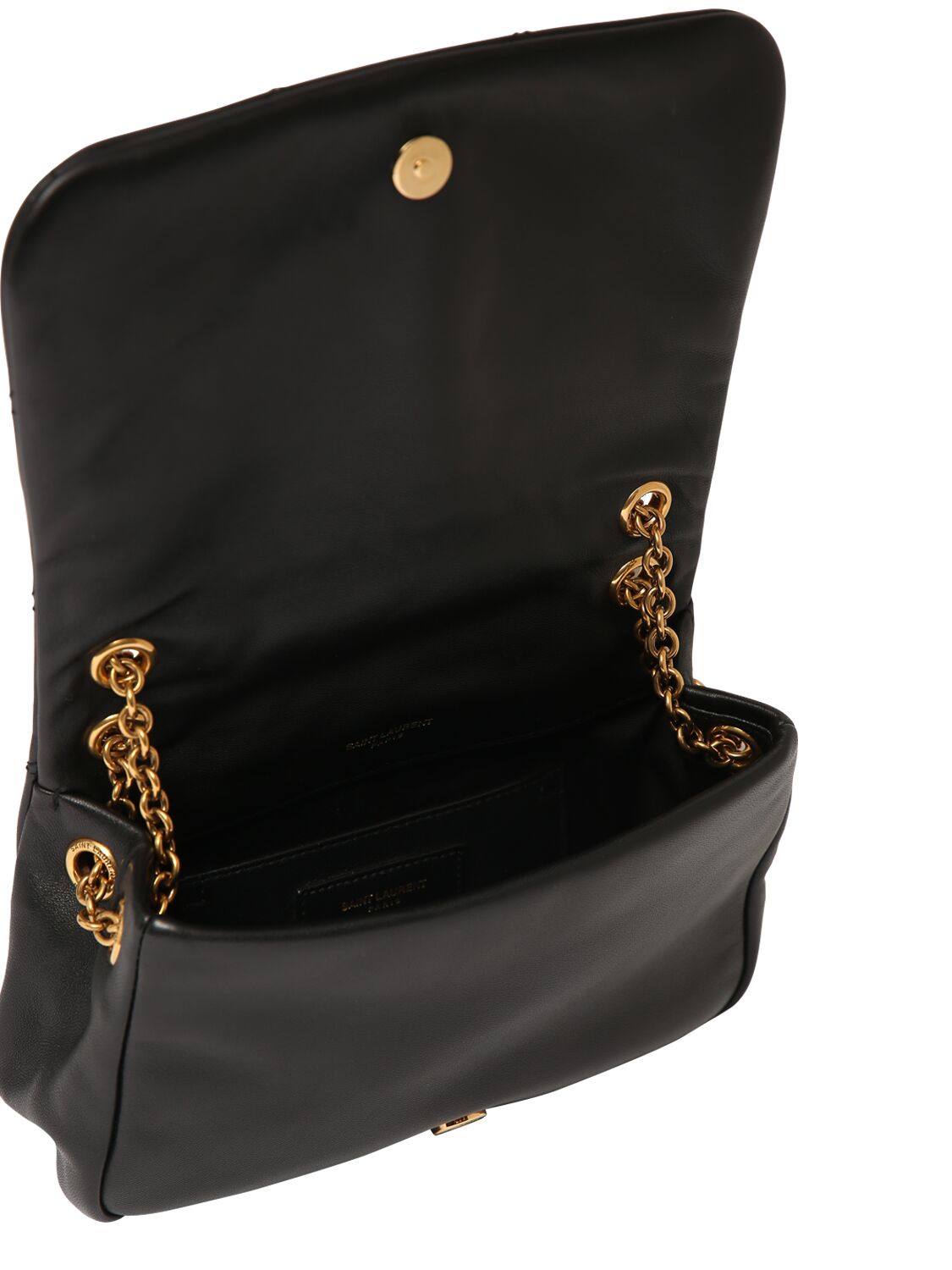 Shop Saint Laurent Mini Jamie 4.3 Leather Shoulder Bag In Black