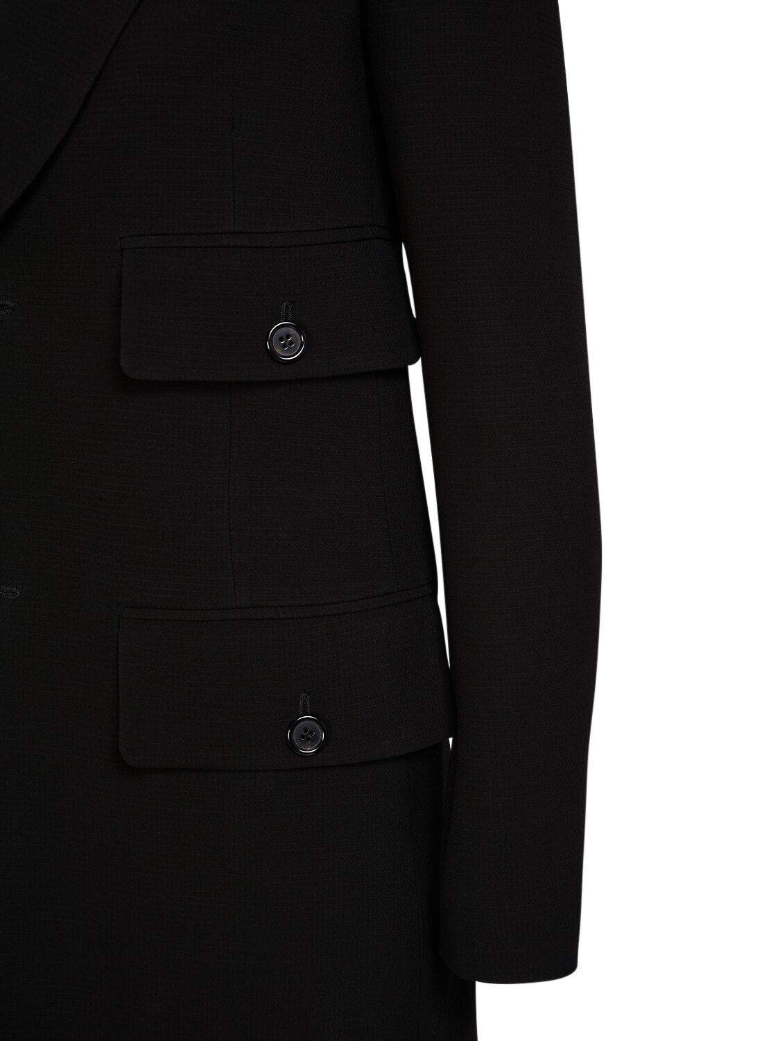 Shop Saint Laurent Viscose Blend Blazer In Black