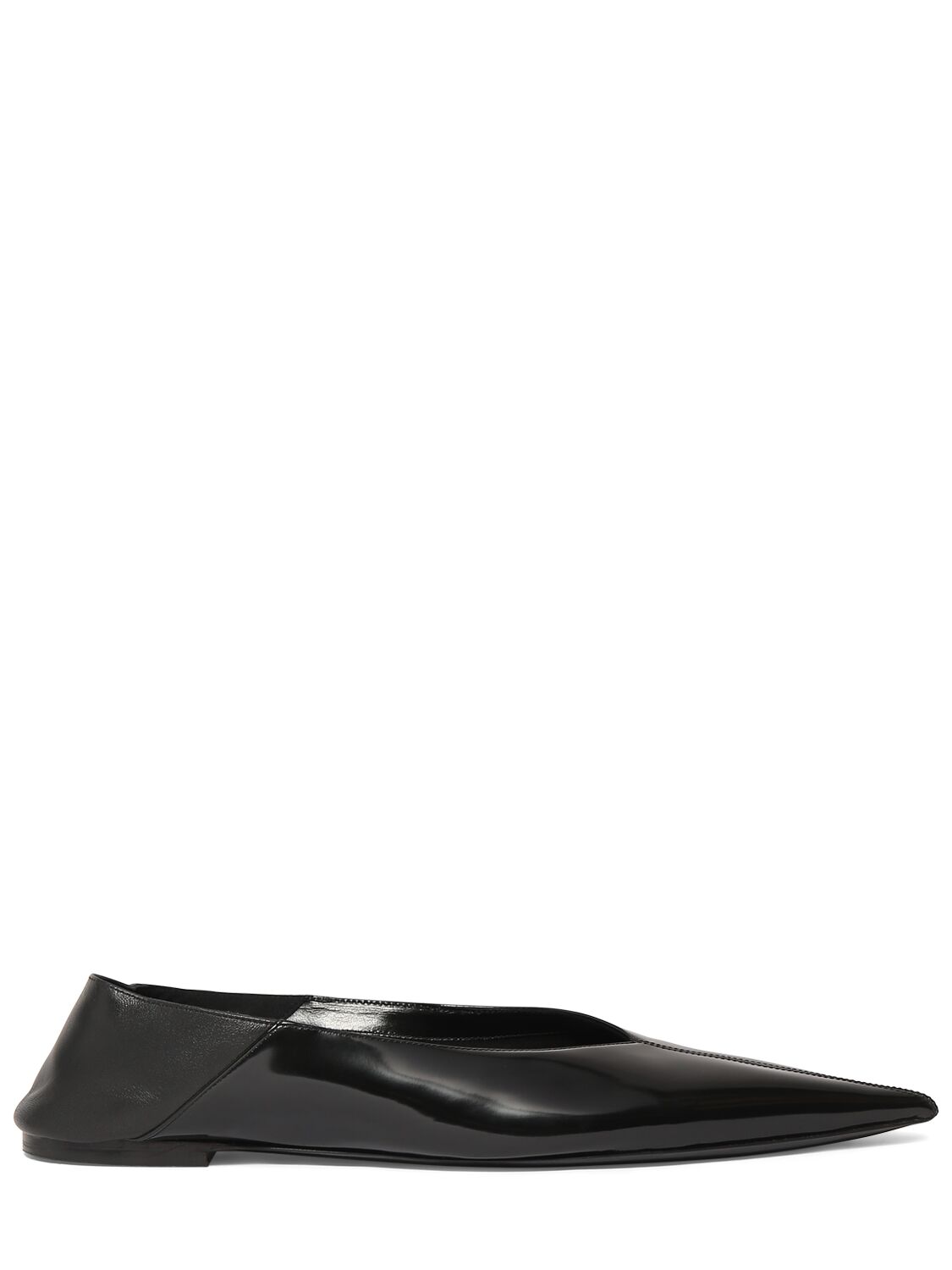 Shop Saint Laurent 5mm Nour Leather Slippers In Black