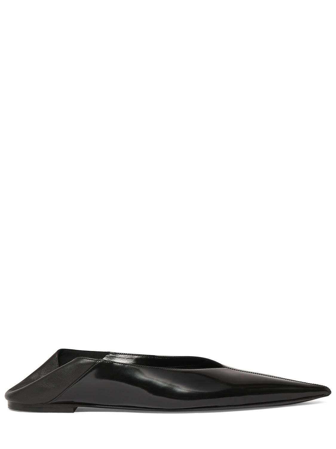 Shop Saint Laurent 5mm Nour Leather Slippers In Black
