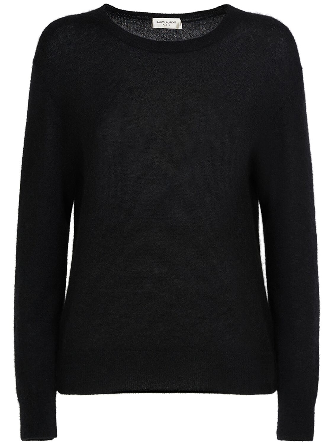 Saint Laurent Cashmere Blend Crewneck Sweater In Black