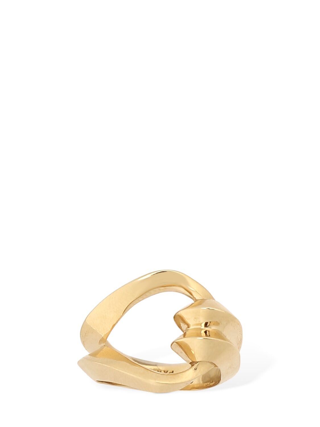 Shop Saint Laurent Brass Loop Ring In Gold