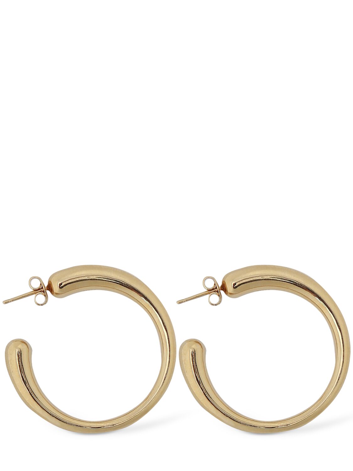 Saint Laurent Brass Hoop Earrings In Gold