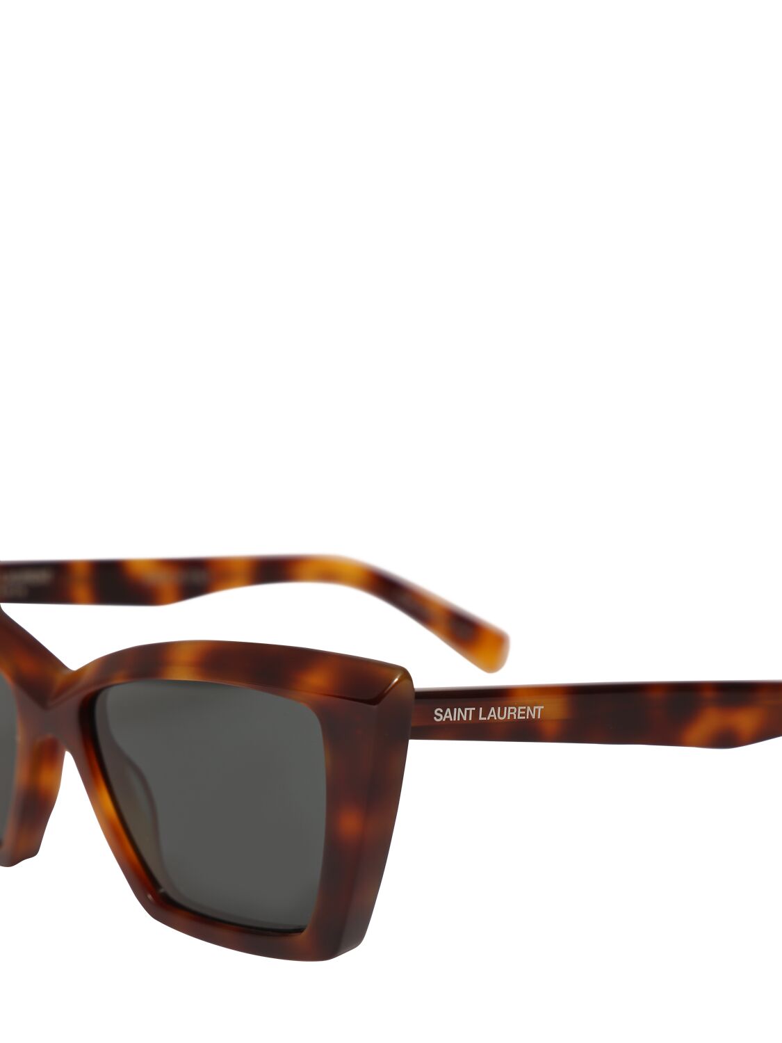 Shop Saint Laurent Sl 657 Acetate Cat-eye Sunglasses In Havana