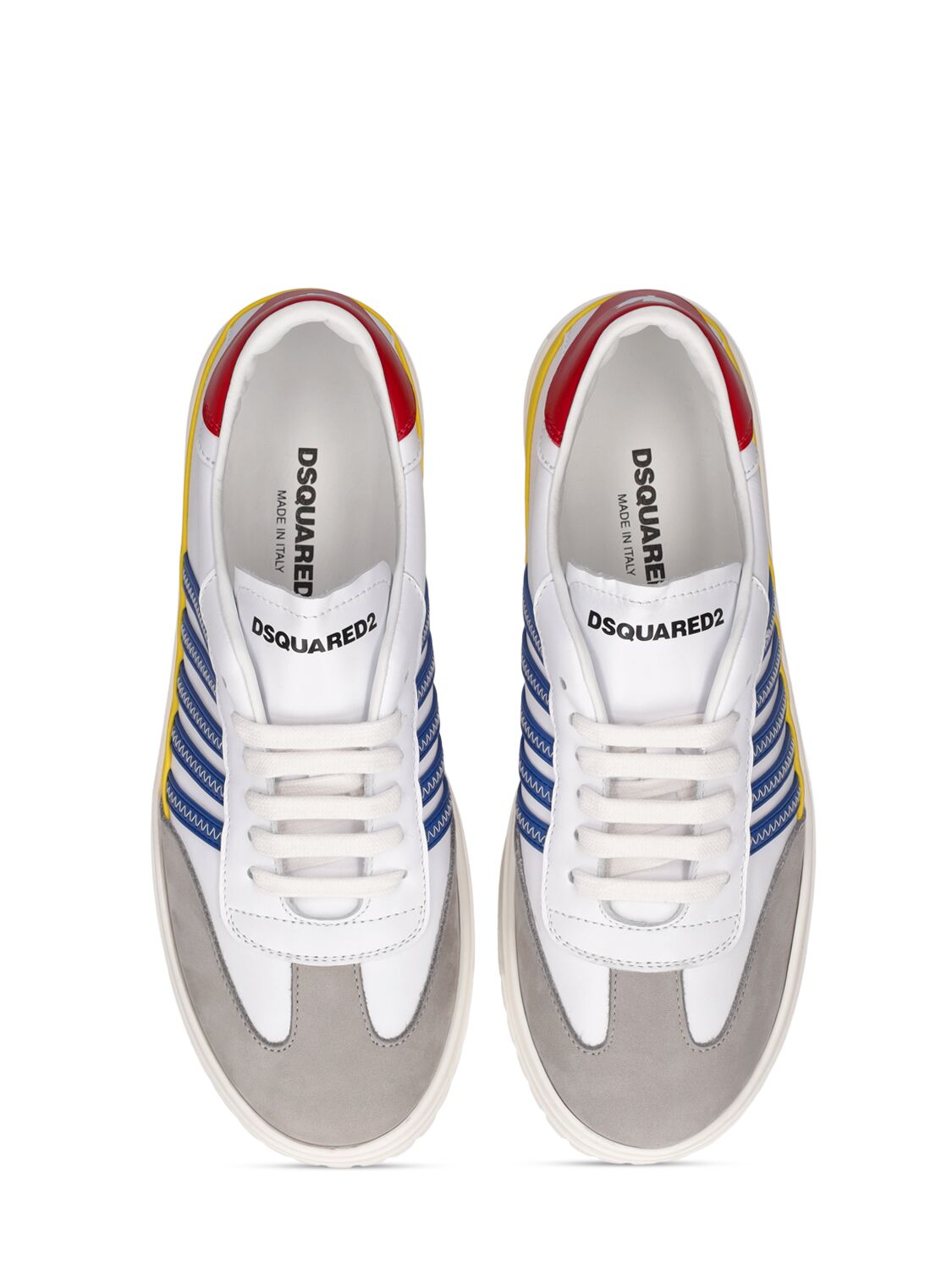 Shop Dsquared2 Leather & Tech Lace-up Sneakers In Multicolor
