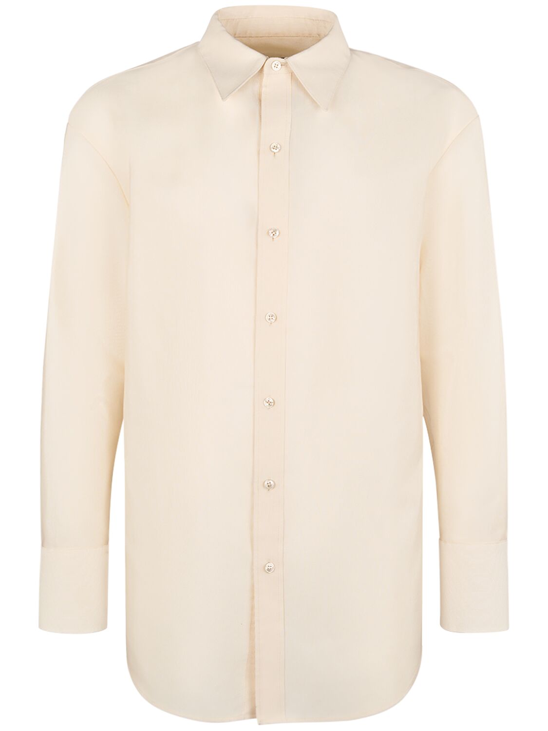 Saint Laurent Oversize Wool Blend Shirt In Craie