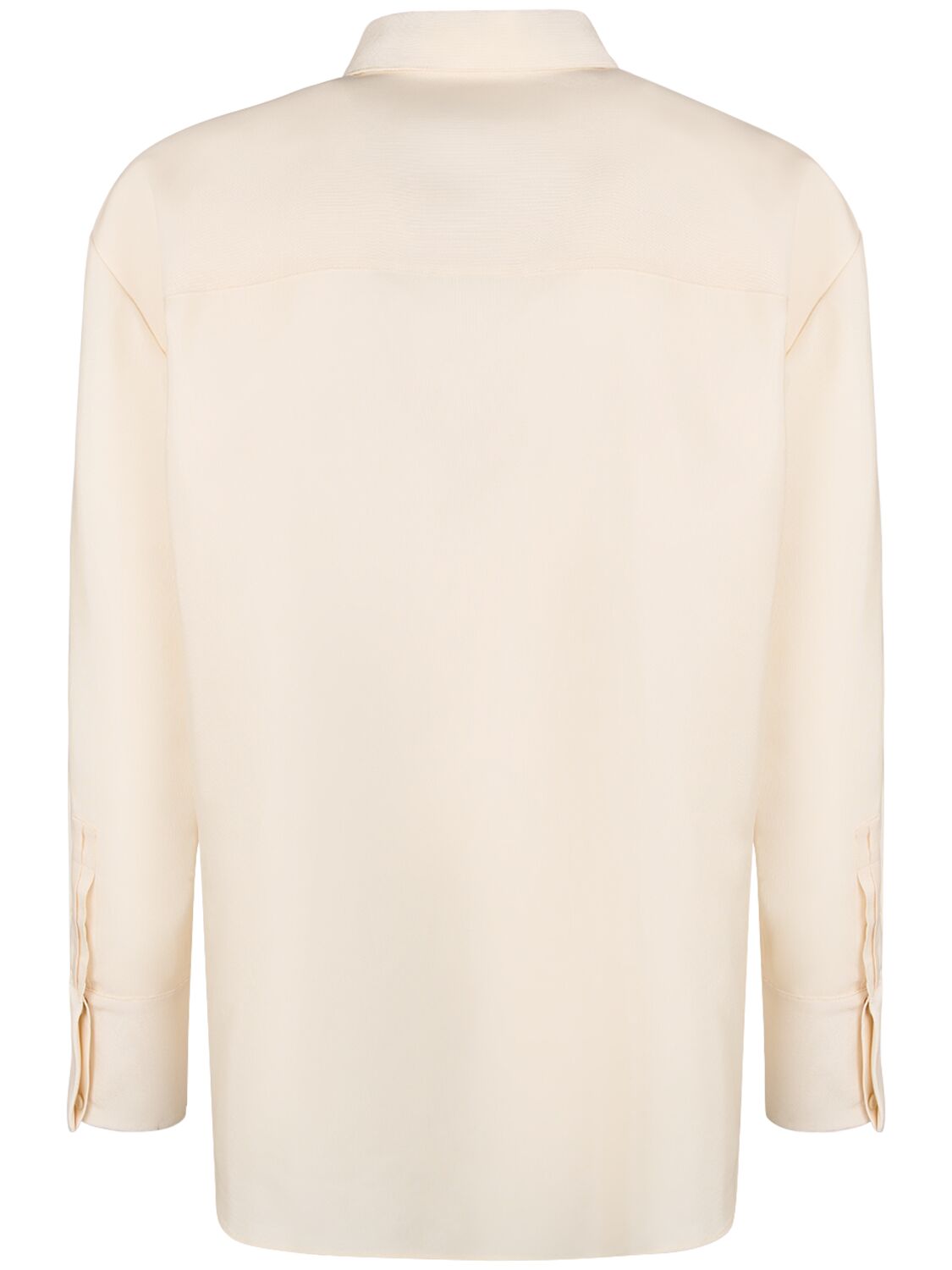 Shop Saint Laurent Oversize Wool Blend Shirt In Craie