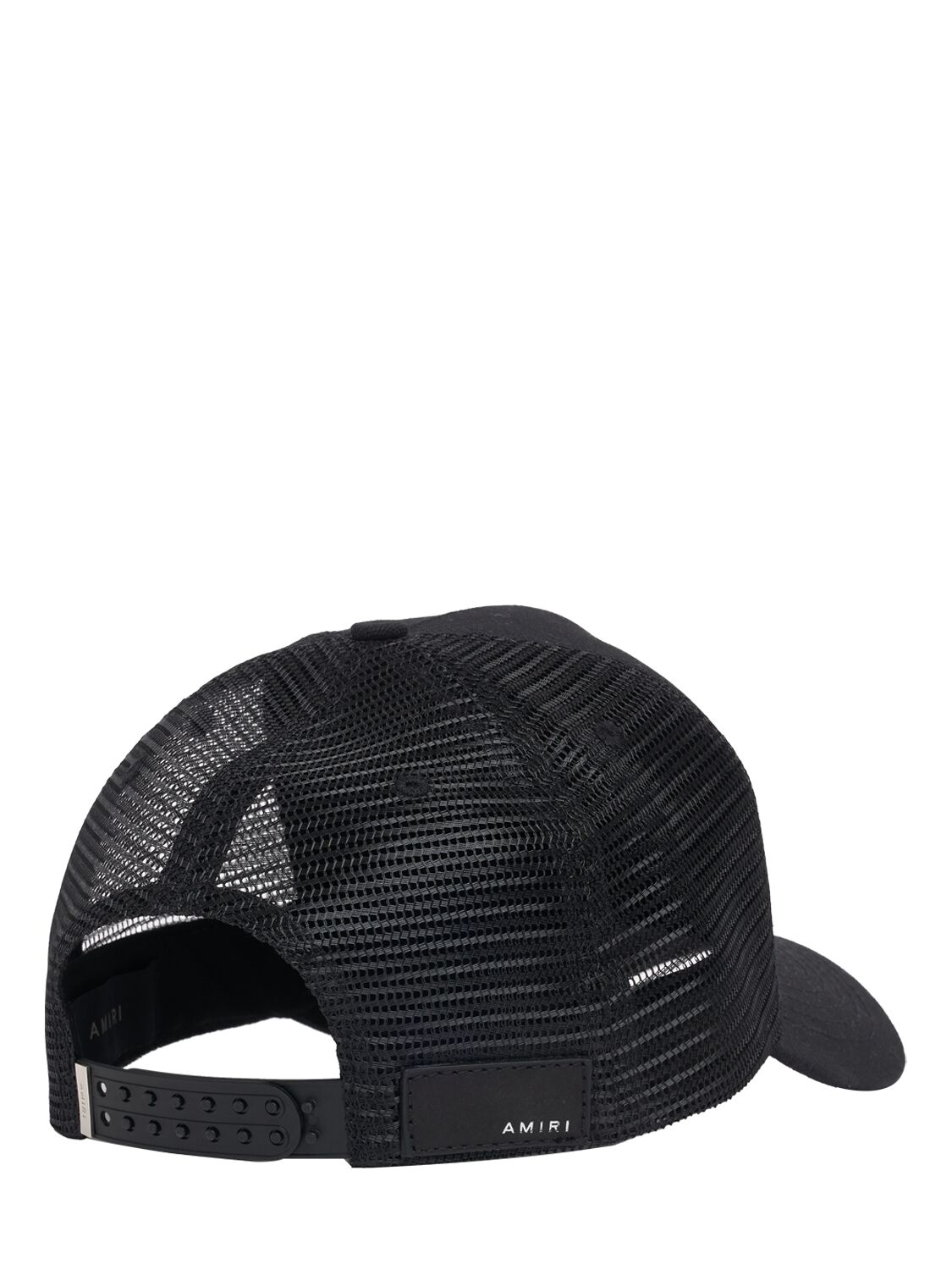 Shop Amiri Logo Cotton Canvas Trucker Hat In Black/white
