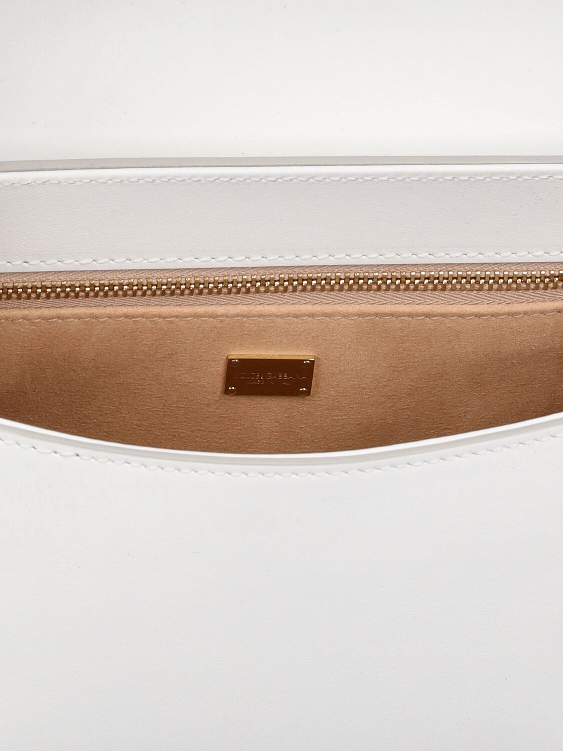 Shop Dolce & Gabbana Logo Leather Shoulder Bag In Optic White