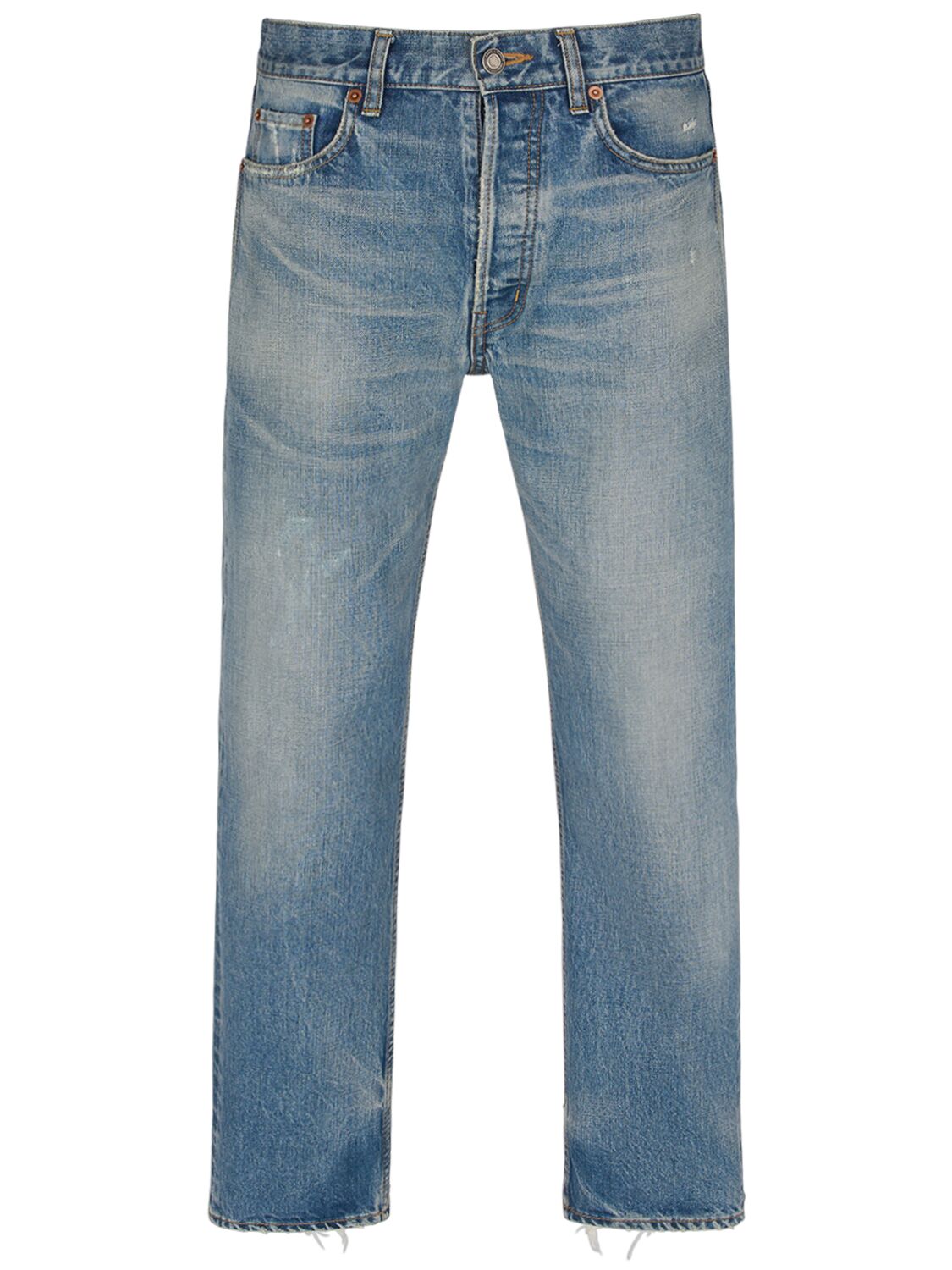 Saint Laurent Mick Cotton Denim Jeans In Blue