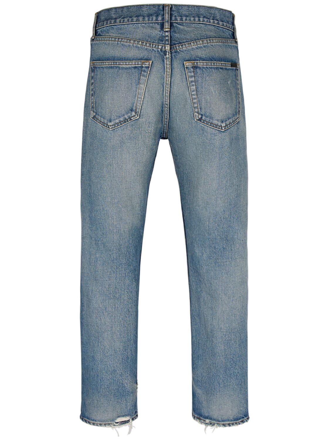 Shop Saint Laurent Mick Cotton Denim Jeans In Blue