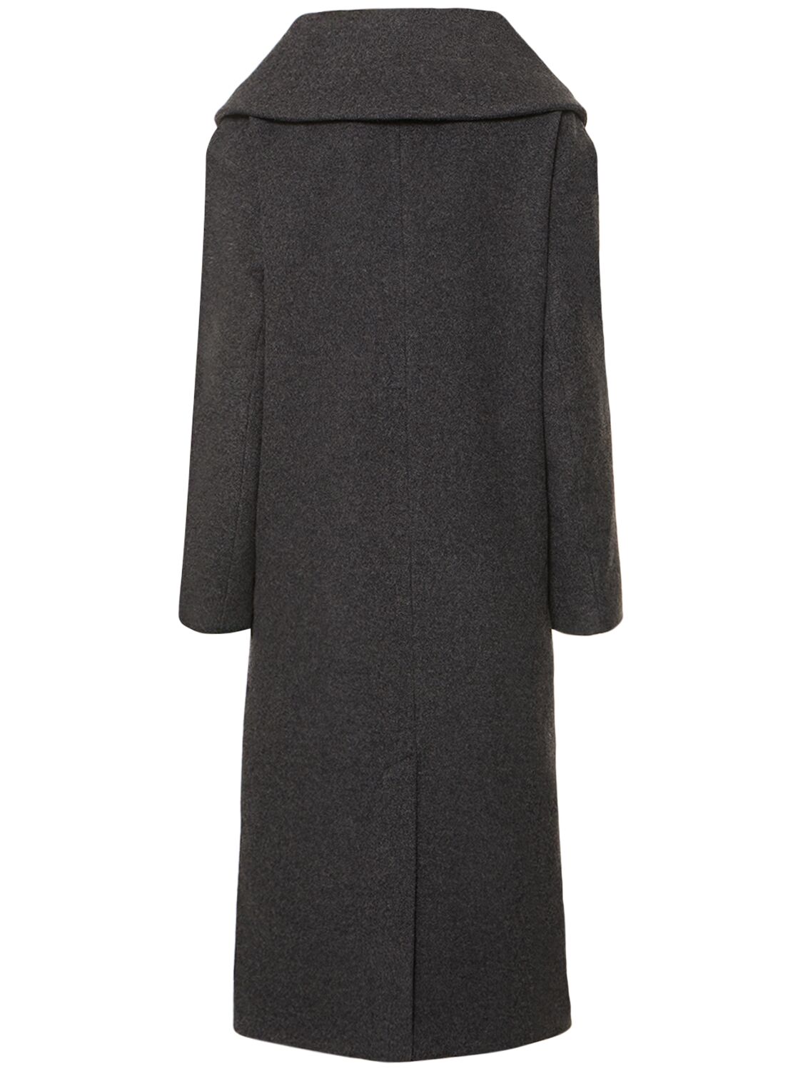 Shop Totême Wool Blend Felt Wrap Coat In Grau