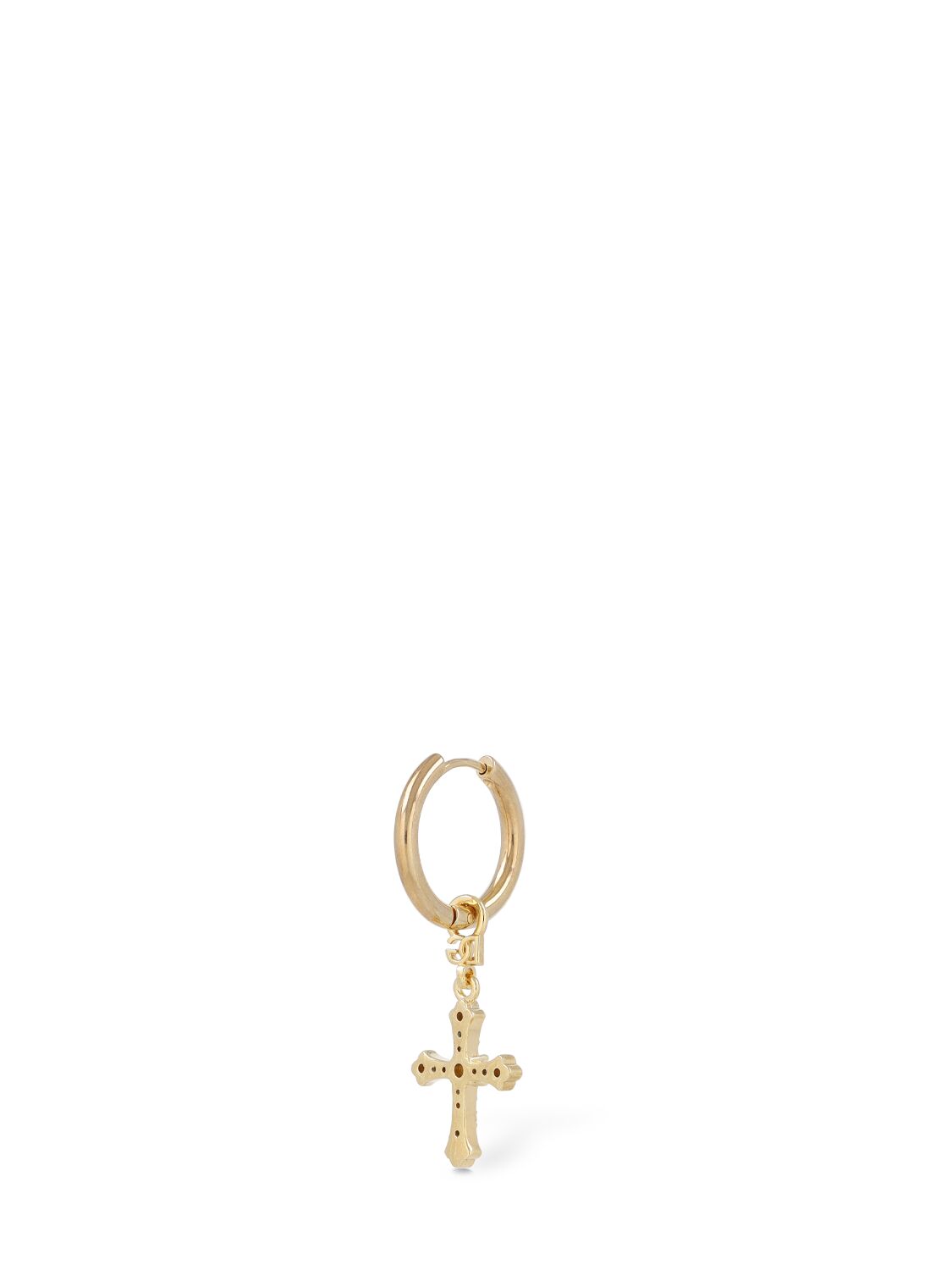 Shop Dolce & Gabbana Crystal Cross Mono Earring In Gold,crystal