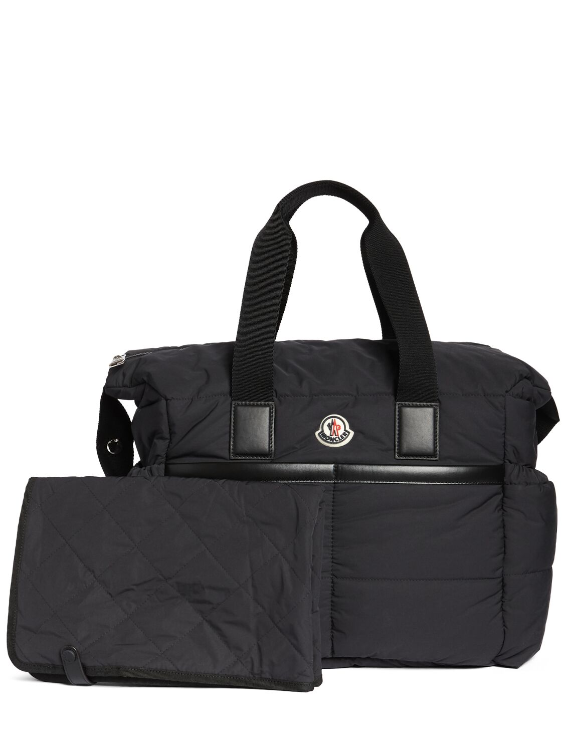 Shop Moncler Nylon Tote Changing Bag In Black