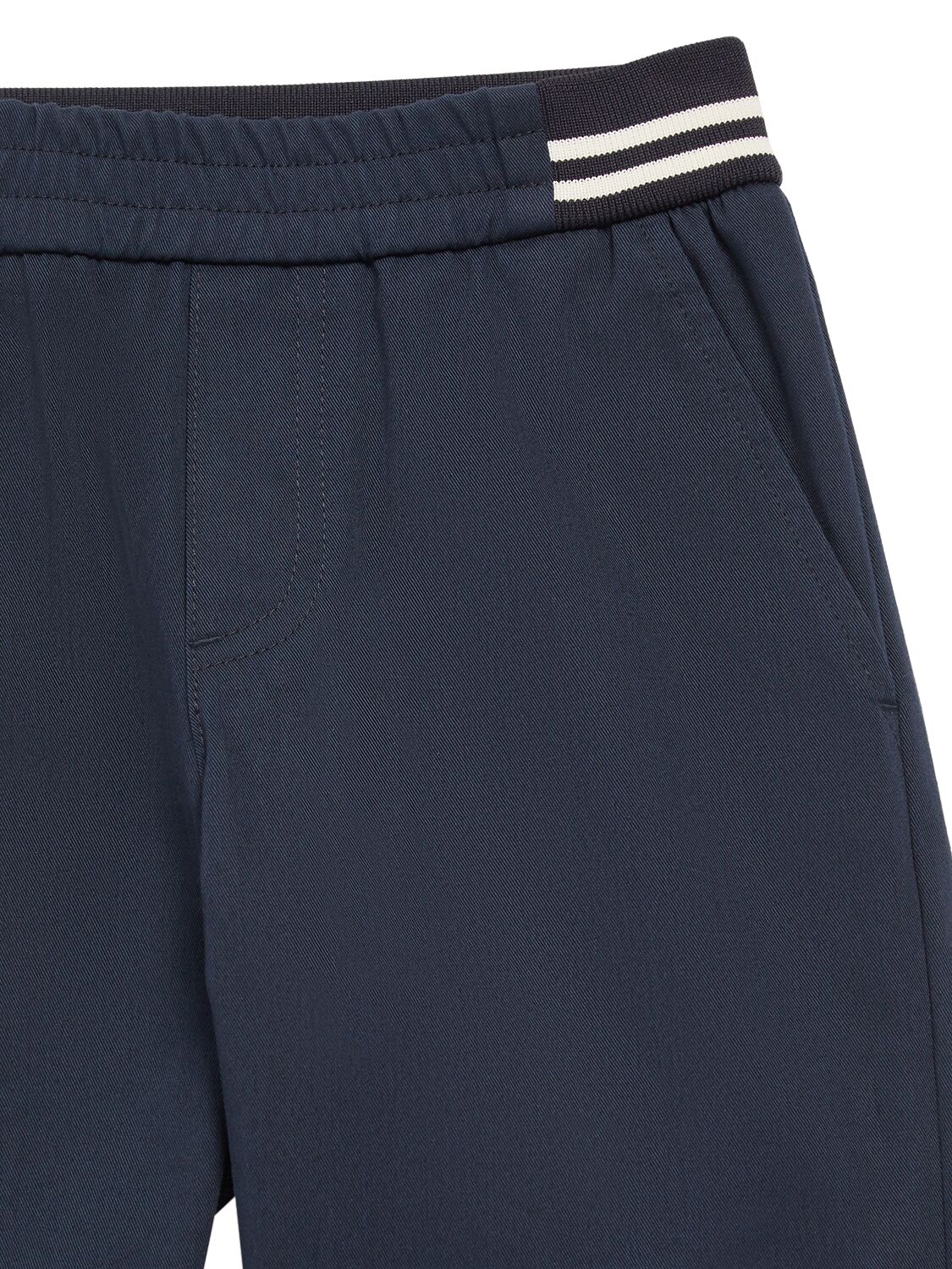 Shop Moncler Stretch Cotton Sweatpants In Blue
