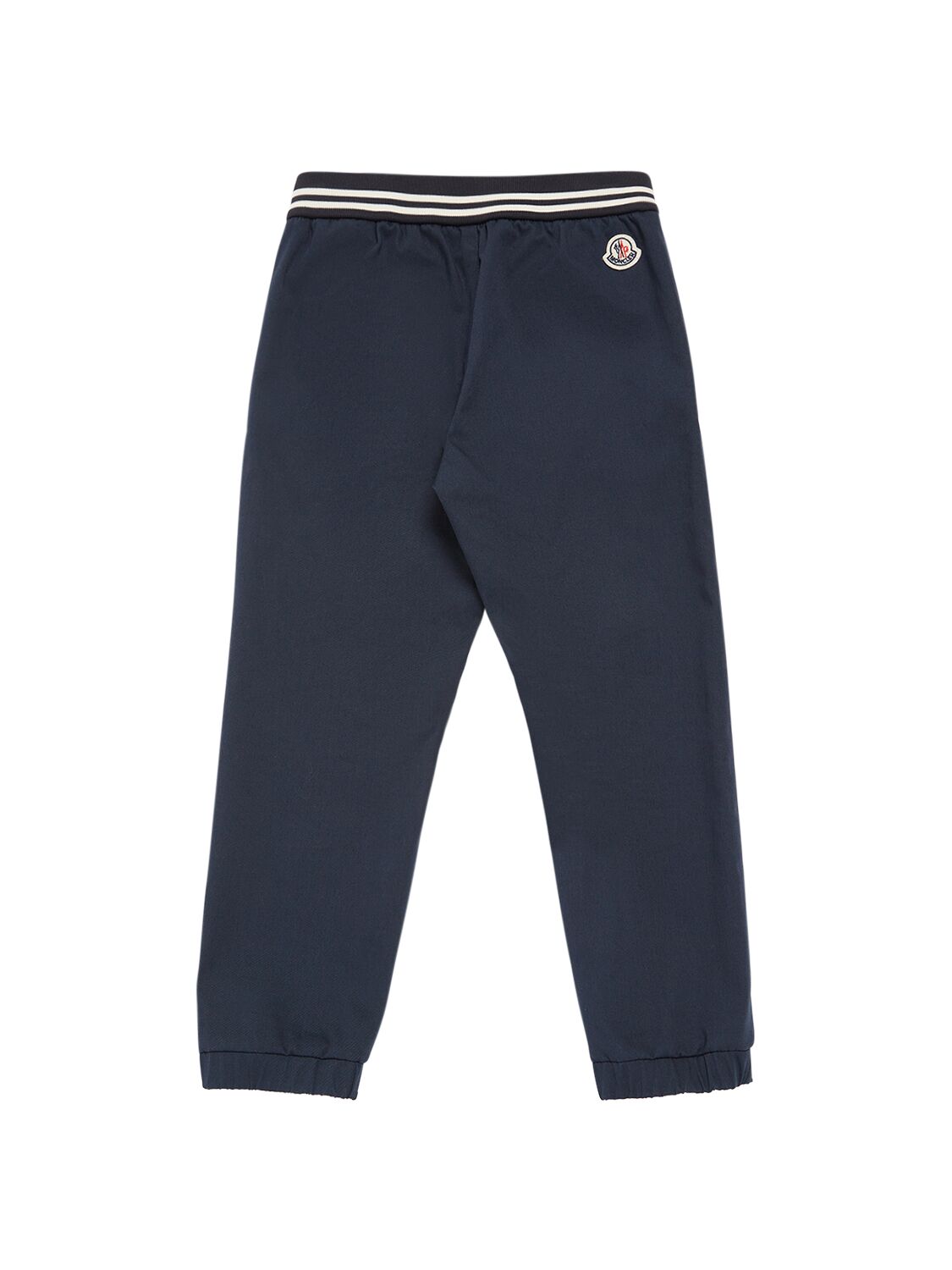 Shop Moncler Stretch Cotton Sweatpants In Blue