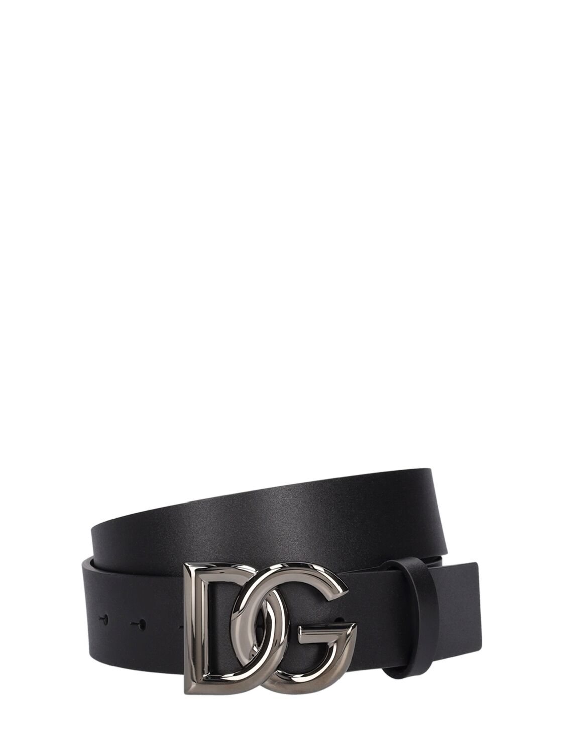 Dolce & Gabbana 3.5cm Logo Leather Belt In Black