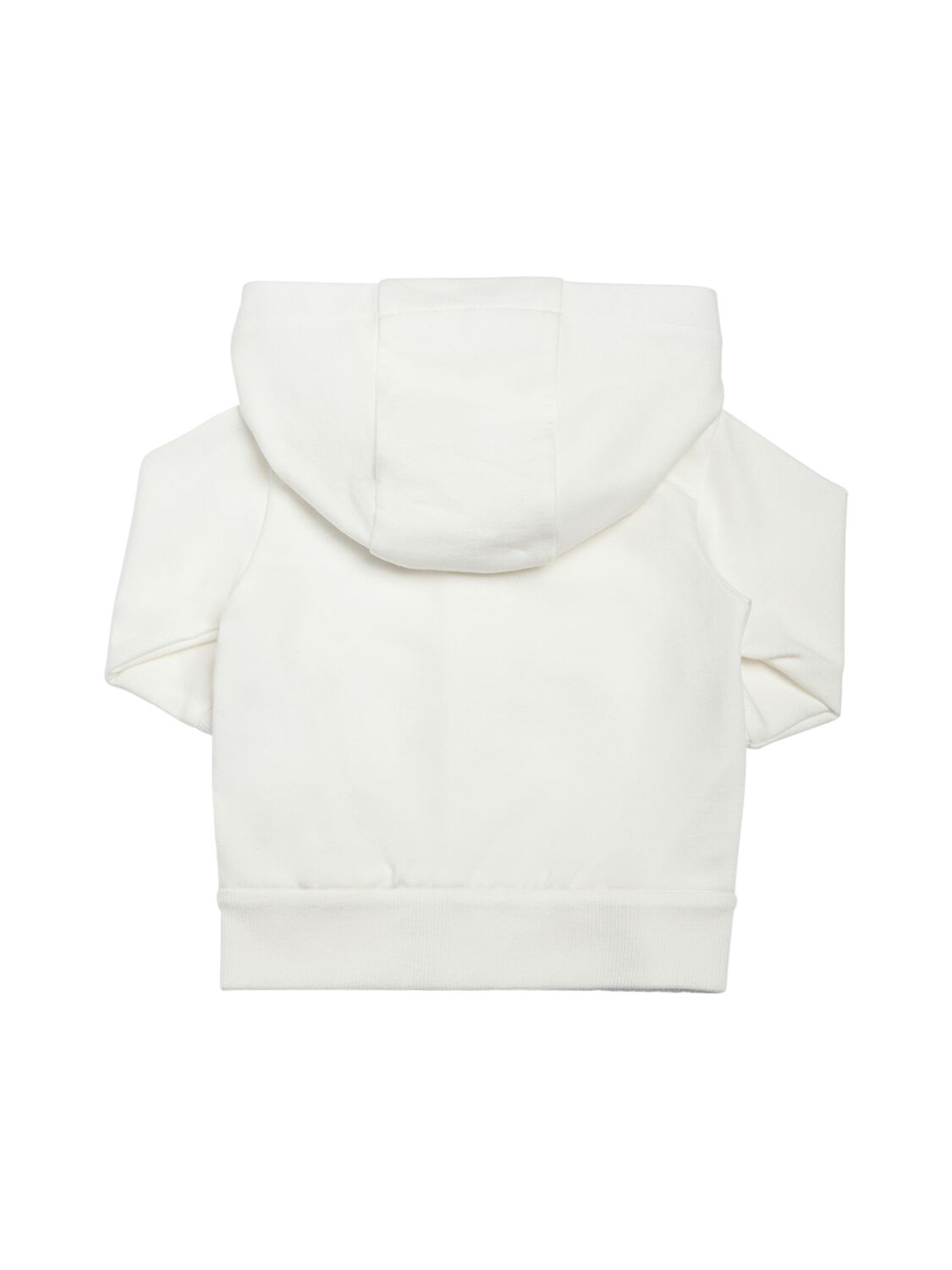 Shop Moncler Cotton Blend Zip-up Hoodie In White