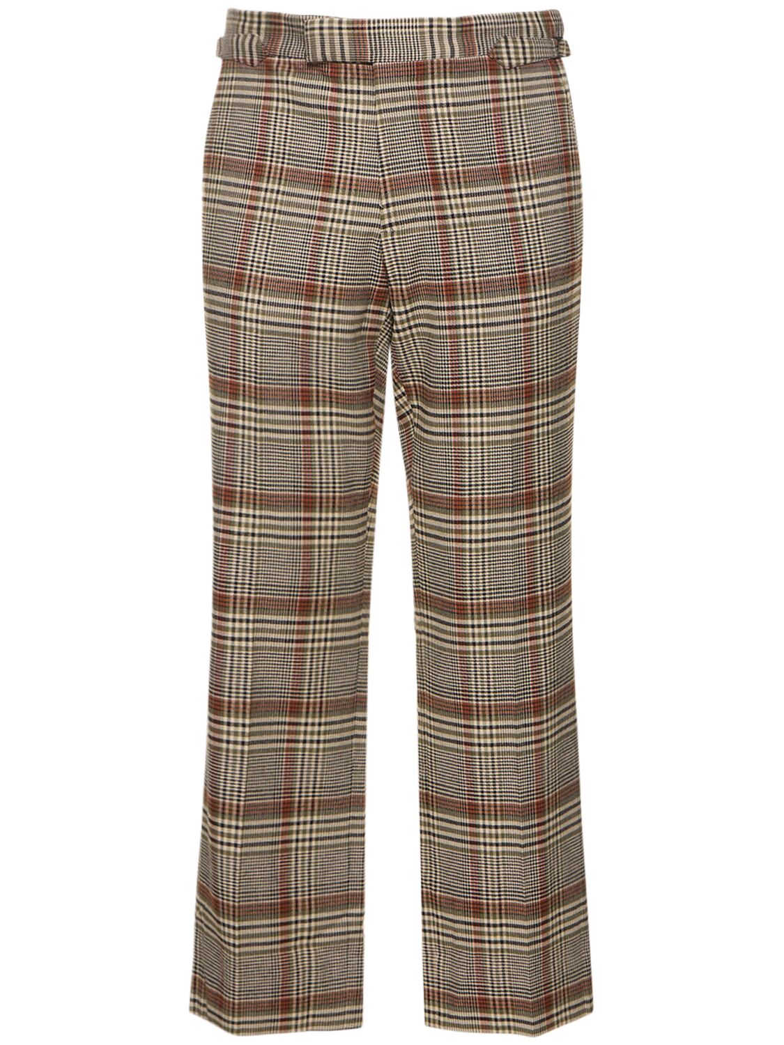 Vivienne Westwood 格纹初剪羊毛&粘胶纤维裤子 In Grün