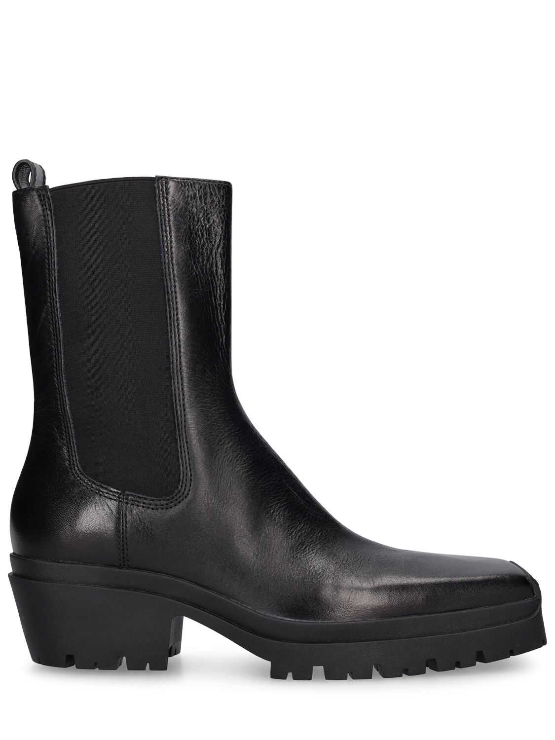 Alexander Wang 45mm Terrain Crackled Leather Ankle Boot In Schwarz