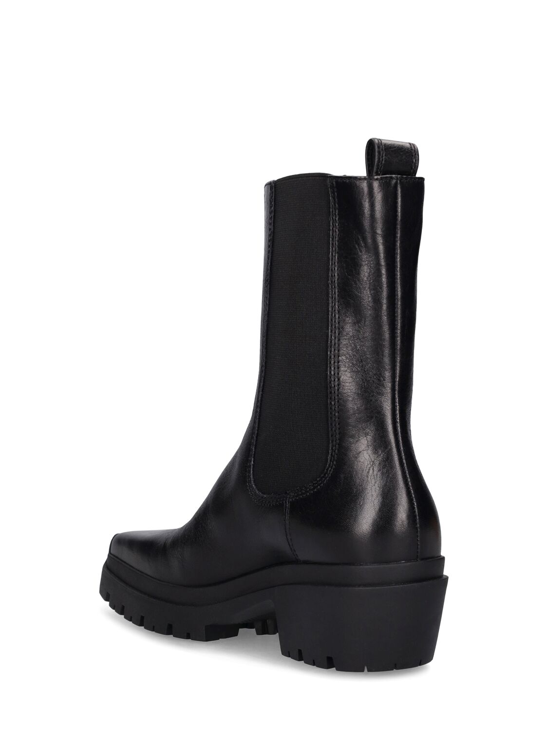Shop Alexander Wang 45mm Terrain Crackled Leather Ankle Boot In Schwarz