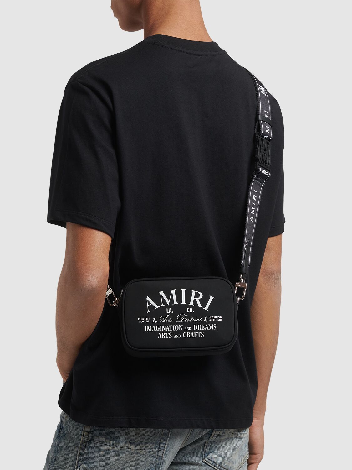 Shop Amiri Arts District Camera Bag In Black/white