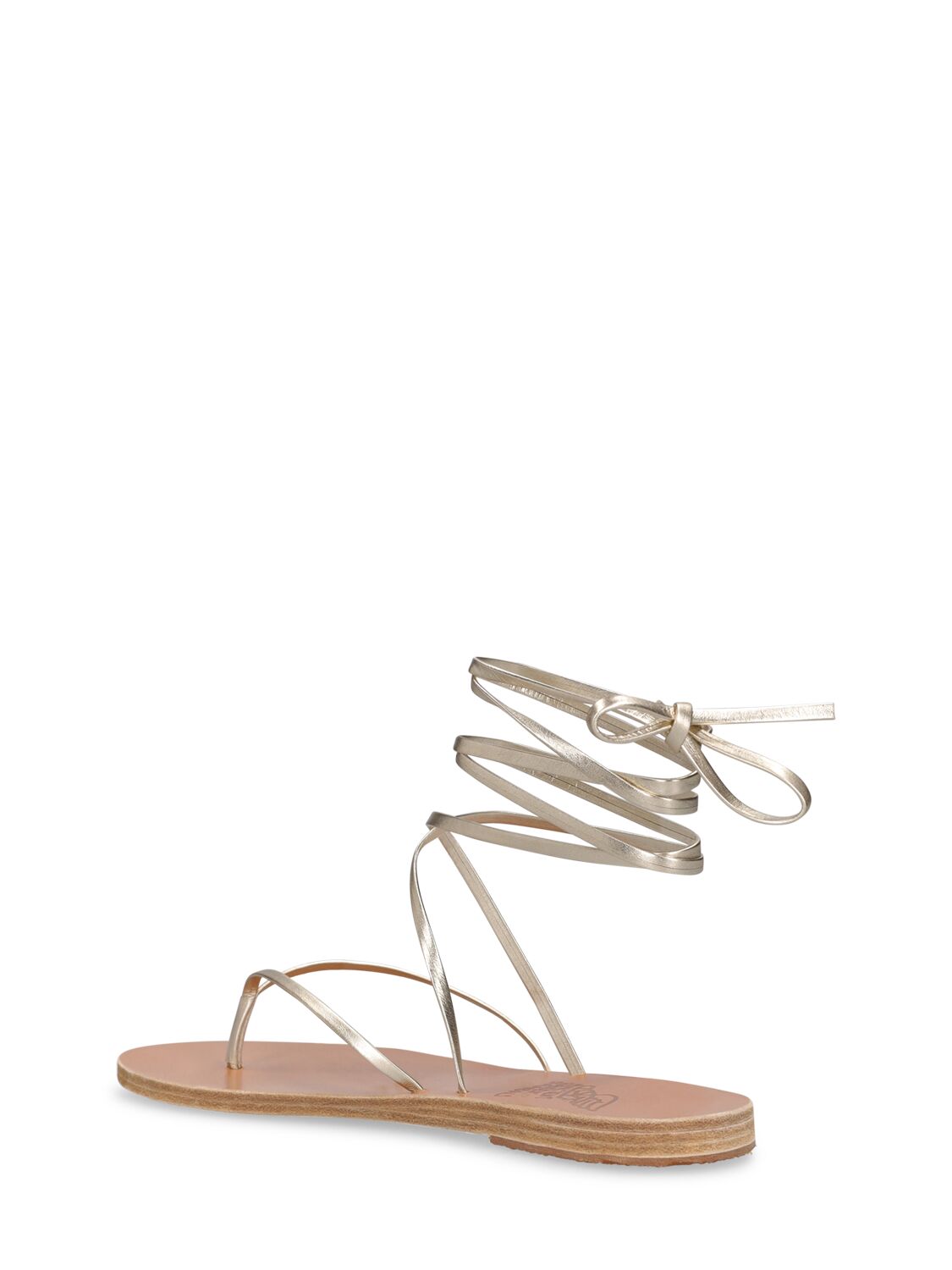ANCIENT GREEK SANDALS 5MM CELIA METALLIC LEATHER FLAT SANDALS 