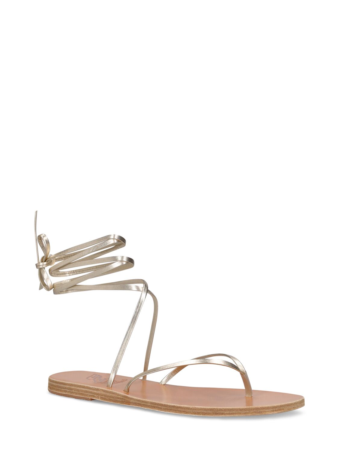 ANCIENT GREEK SANDALS 5MM CELIA METALLIC LEATHER FLAT SANDALS 