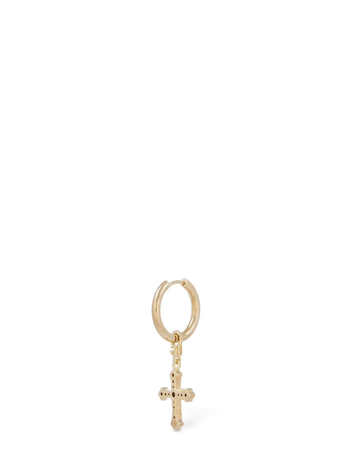 Shop Dolce & Gabbana Crystal Cross Mono Earring In 골드,블랙