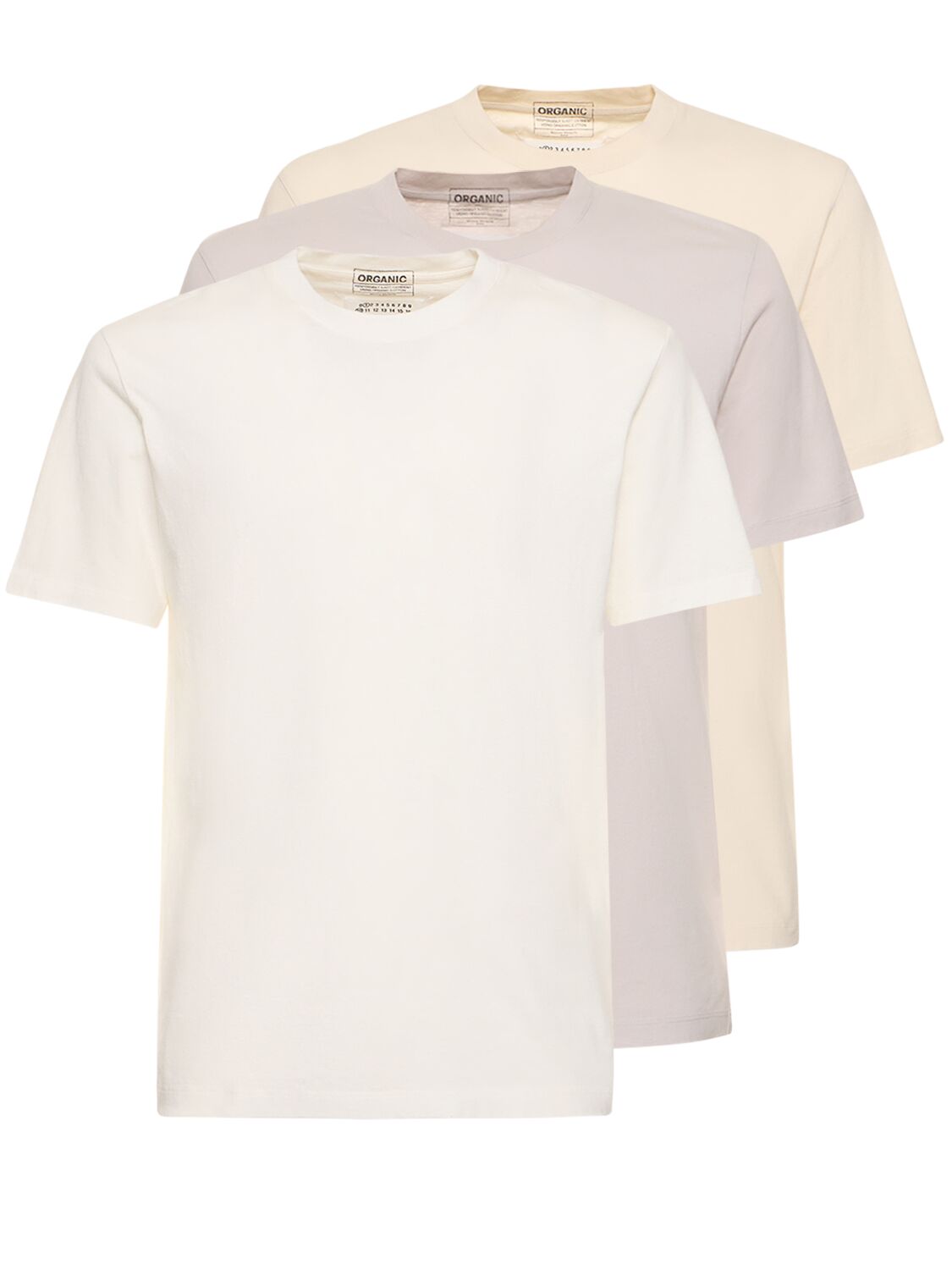 Maison Margiela Pack Of 3 Cotton T-shirts In Grau,white