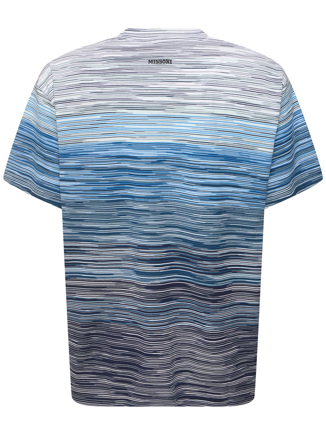 Shop Missoni Degrade Cotton Dyed T-shirt In Blue