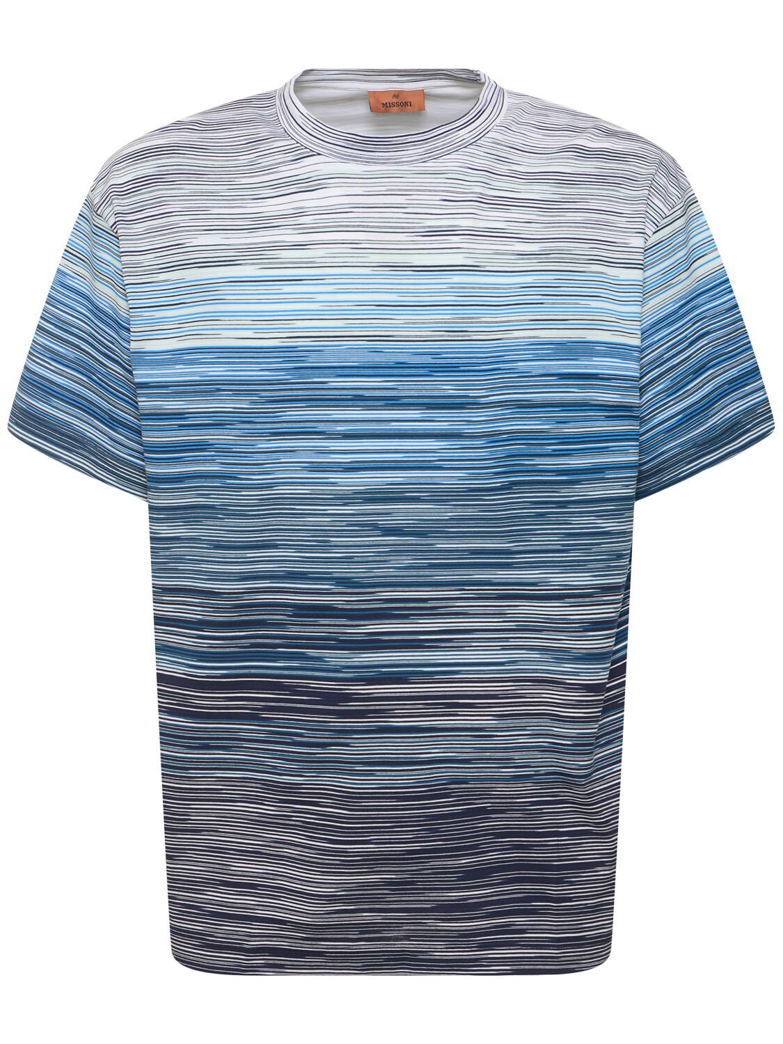 Shop Missoni Degrade Cotton Dyed T-shirt In Blue