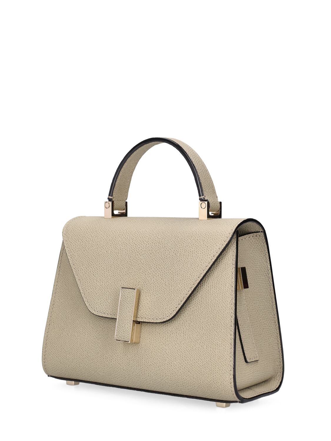 Shop Valextra Micro Iside Grained Leather Bag In Tundra