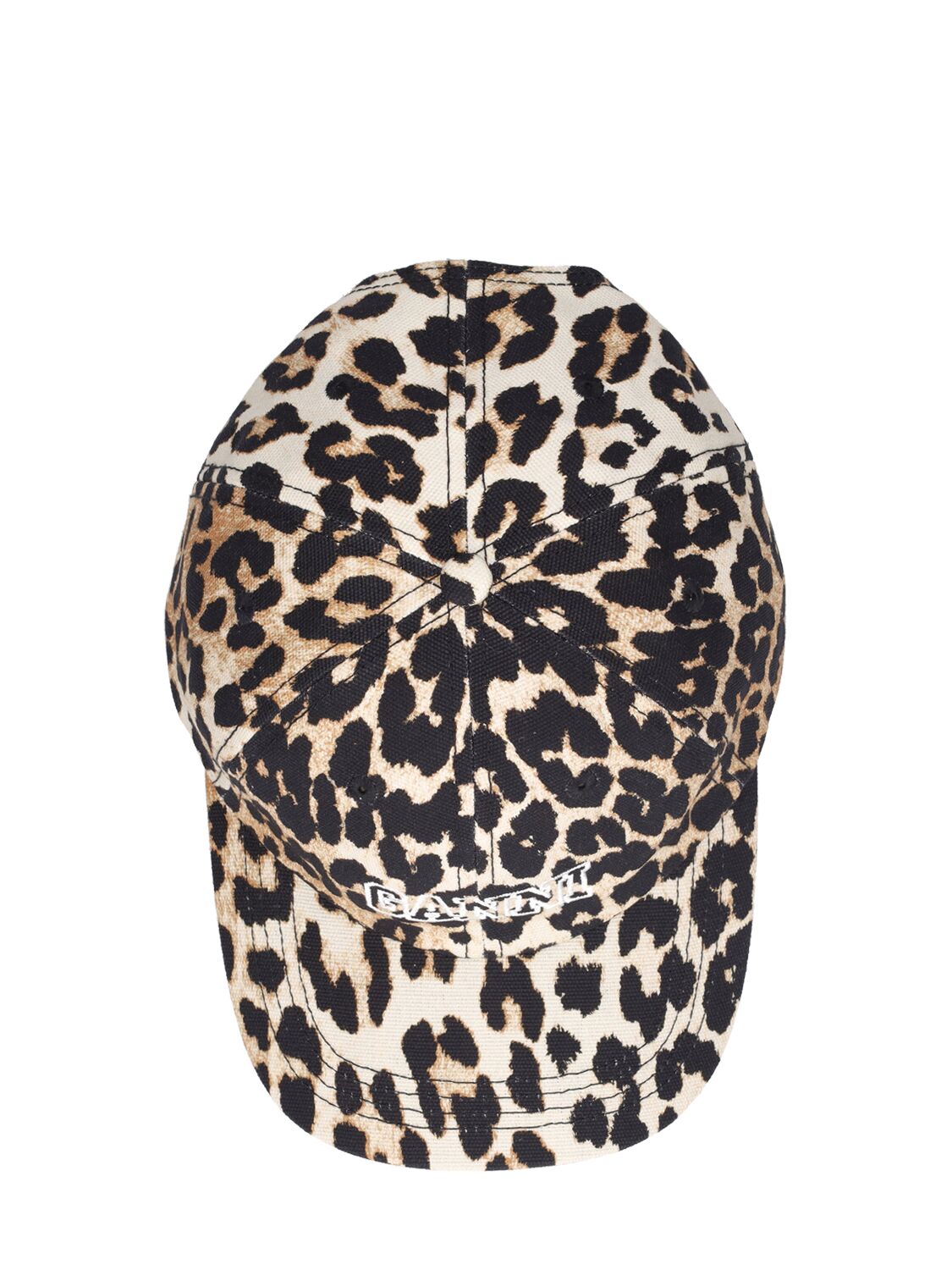 Shop Ganni Leopard Printed Baseball Cap